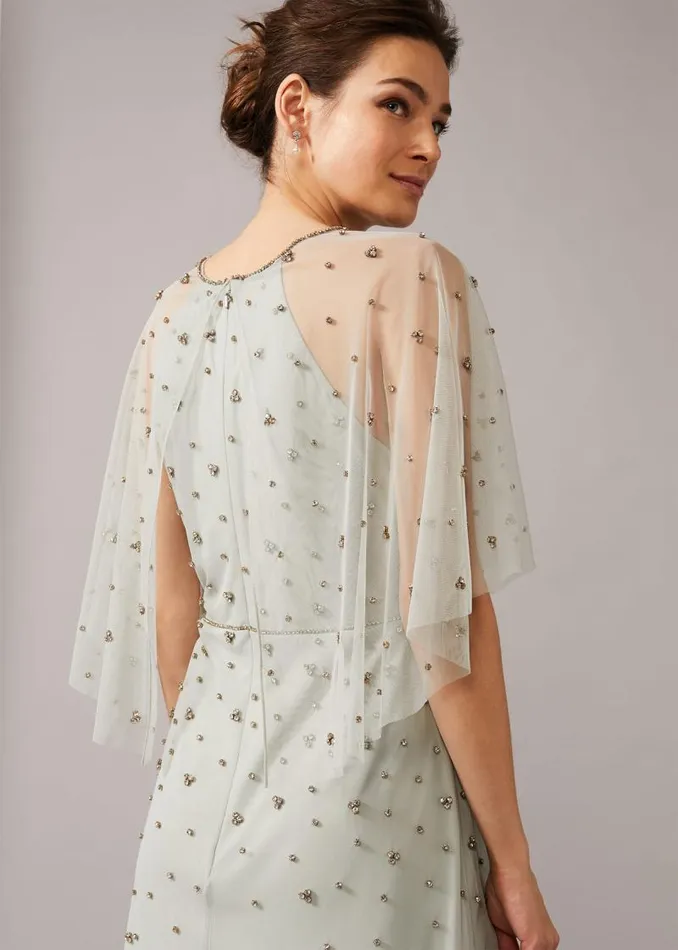 Blanca Sparkle Tulle Dress Duck Egg Women Phase Eight Dresses