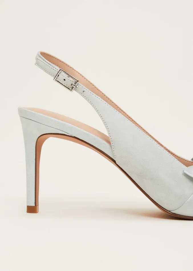 Blue Suede Strappy Heels Eau De Nil Women Phase Eight Occasion Shoes