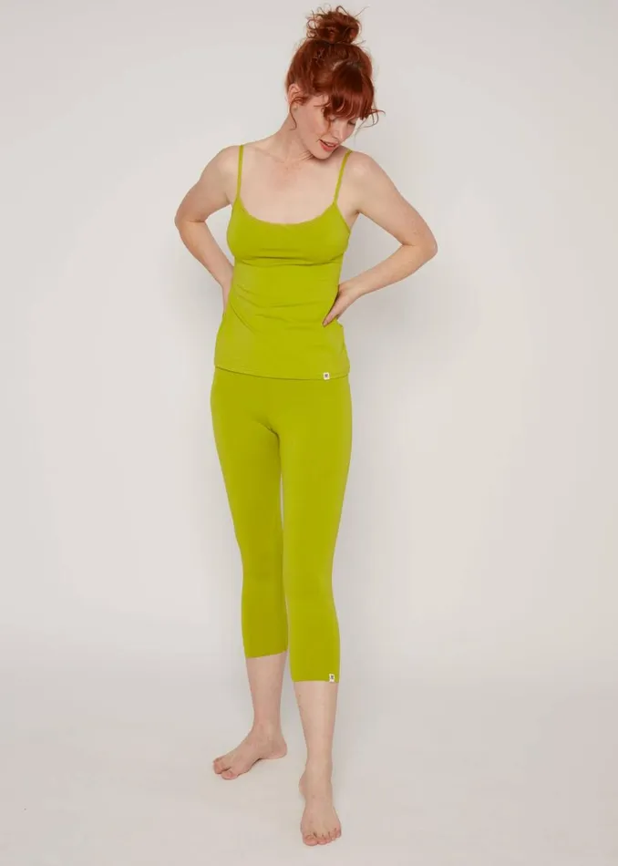 Blutsgeschwister Capri Leggings Cropped Laune Legs Green Women Trousers