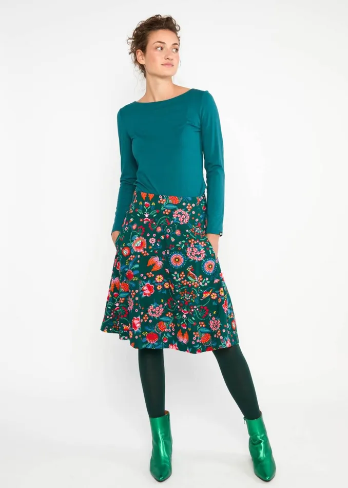 Blutsgeschwister Circle Skirt Romance Rules The World Green Women Skirts
