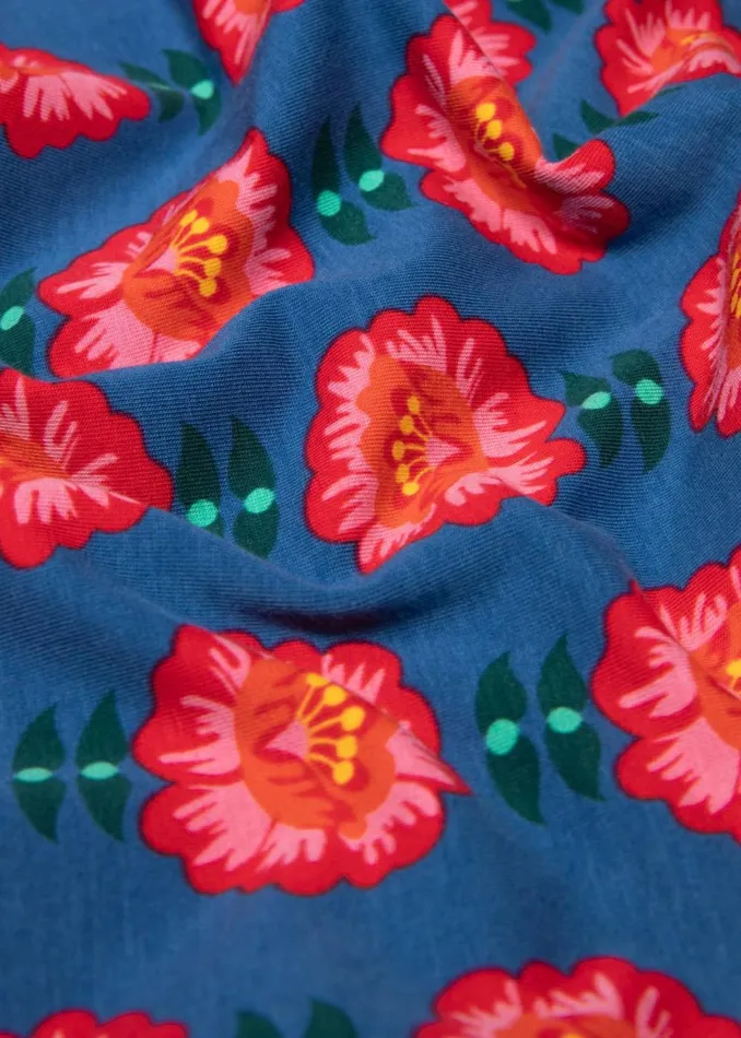 Blutsgeschwister Circle Skirt Wooden Heart Circular Blue Women Skirts
