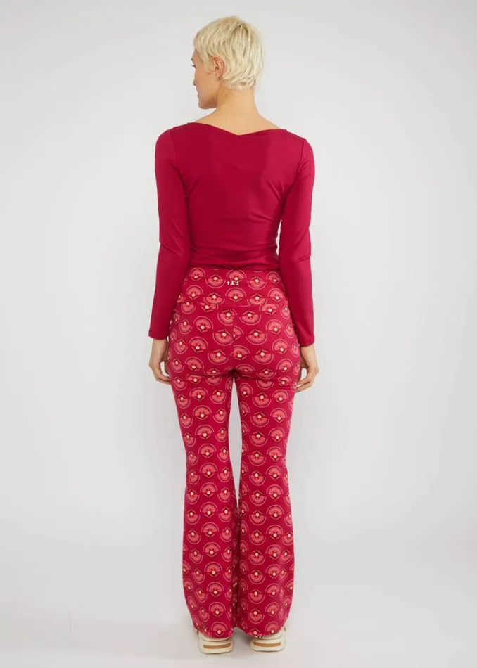 Blutsgeschwister Flares Easy Flared Red Women Trousers