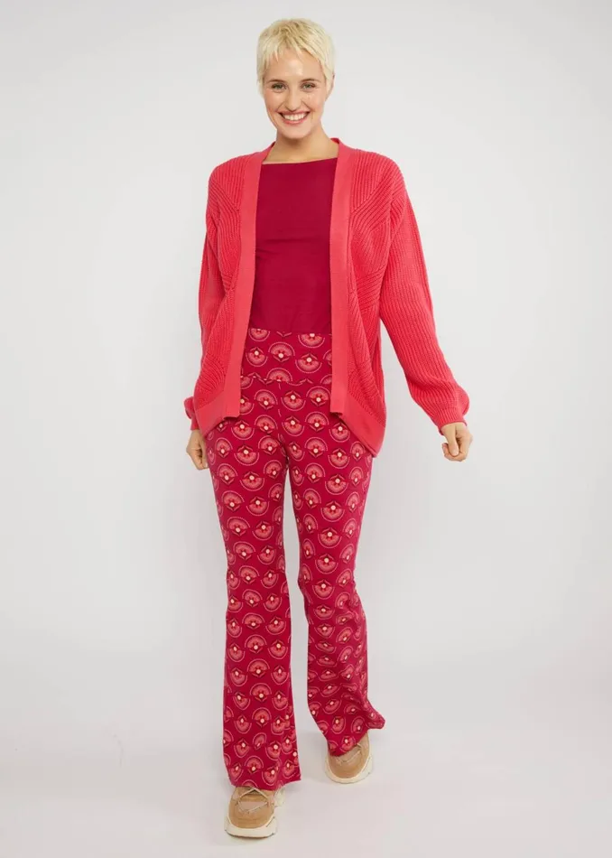 Blutsgeschwister Flares Easy Flared Red Women Trousers
