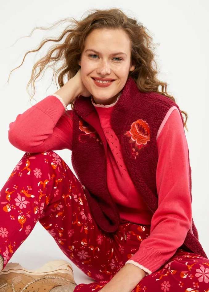 Blutsgeschwister Gilet Smoochy Woods Vest Red Women Sweatshirts and Hoodies