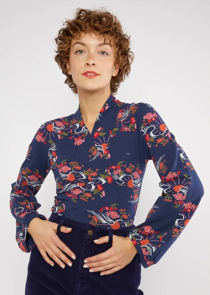 Blutsgeschwister Jersey Top Whispering Serenity Blue Women Tops