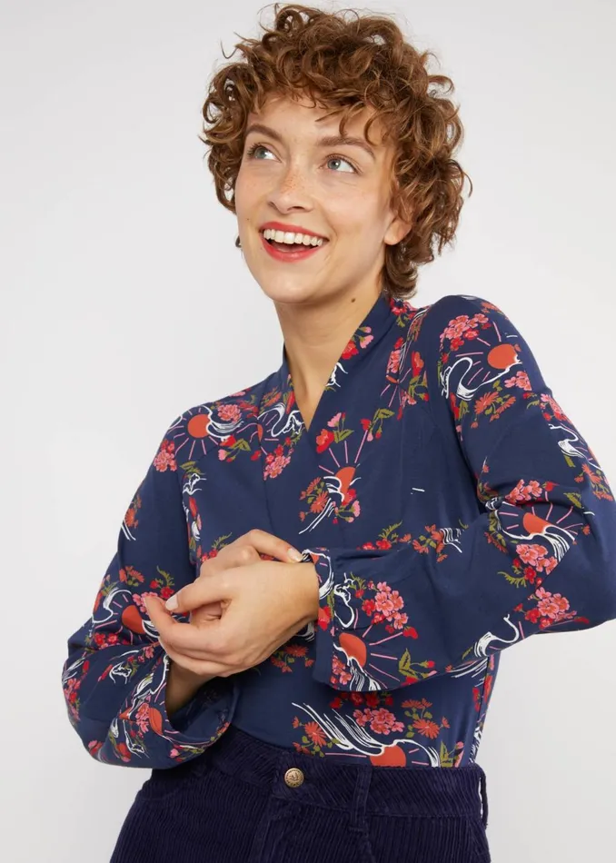 Blutsgeschwister Jersey Top Whispering Serenity Blue Women Tops