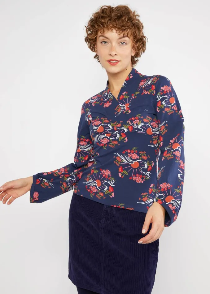 Blutsgeschwister Jersey Top Whispering Serenity Blue Women Tops