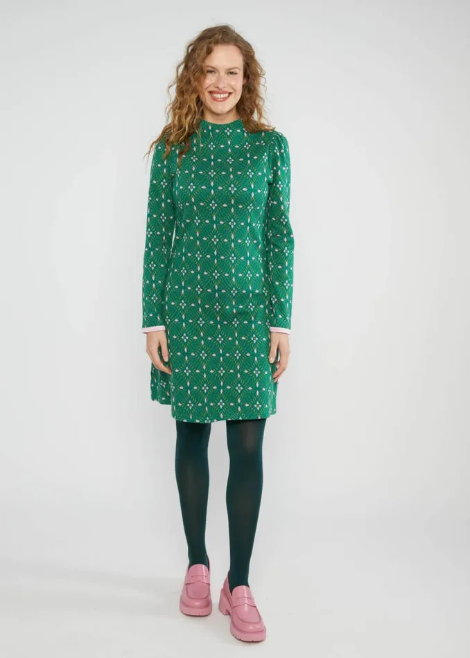 Blutsgeschwister Jumper Dress Cosy Zen Tangle Green Women Dresses