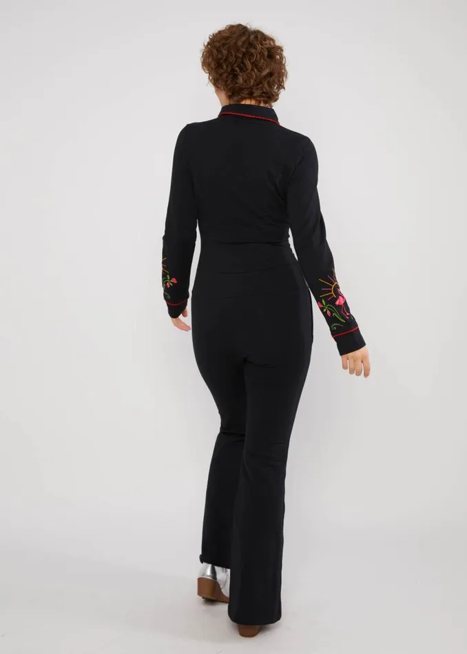 Blutsgeschwister Jumpsuit Flamingo King Black Women Jumpsuits