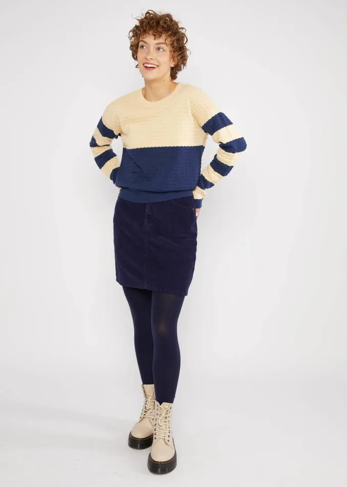 Blutsgeschwister Knitted Jumper Chic Promenade White Women Knitted Jumpers