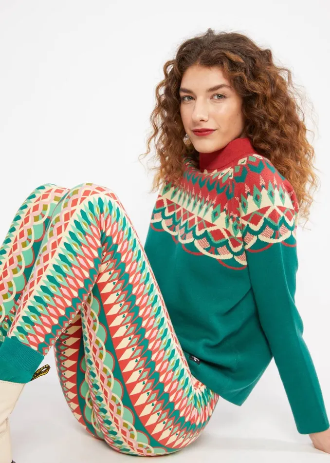 Blutsgeschwister Knitted Jumper Cold Day Warm Heart Green Women Knitted Jumpers