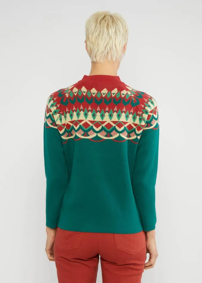 Blutsgeschwister Knitted Jumper Cold Day Warm Heart Green Women Knitted Jumpers