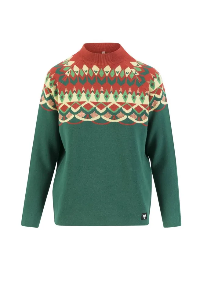Blutsgeschwister Knitted Jumper Cold Day Warm Heart Green Women Knitted Jumpers