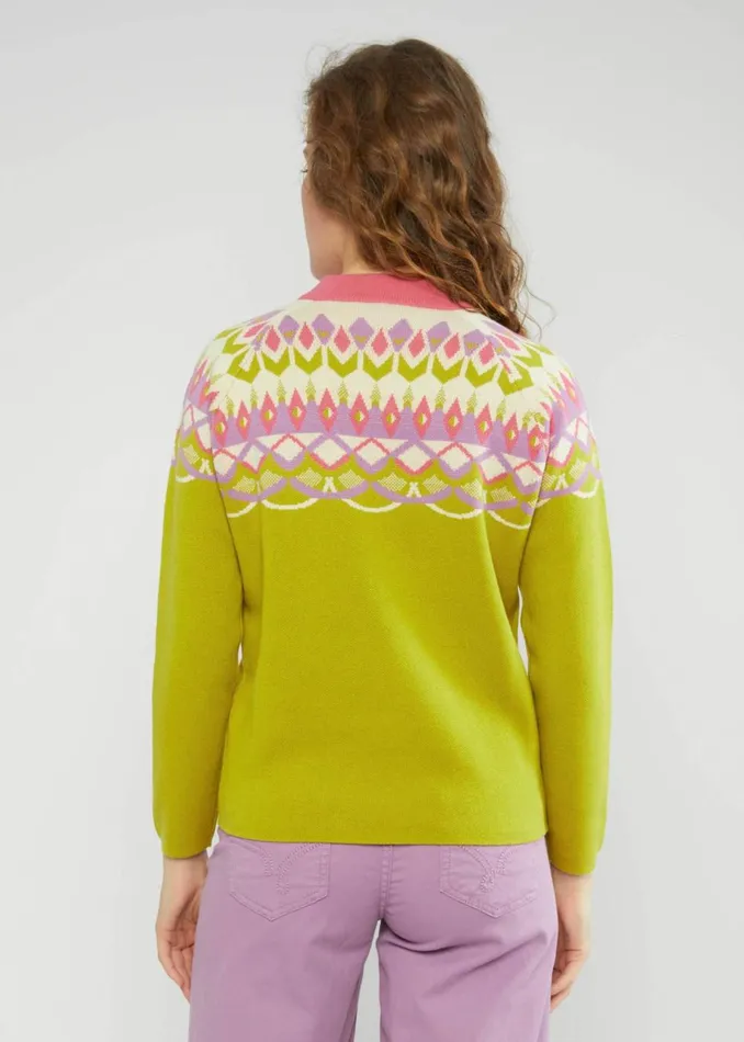 Blutsgeschwister Knitted Jumper Cold Day Warm Heart Yellow Women Knitted Jumpers