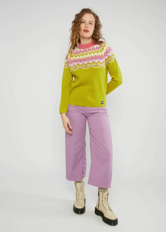 Blutsgeschwister Knitted Jumper Cold Day Warm Heart Yellow Women Knitted Jumpers