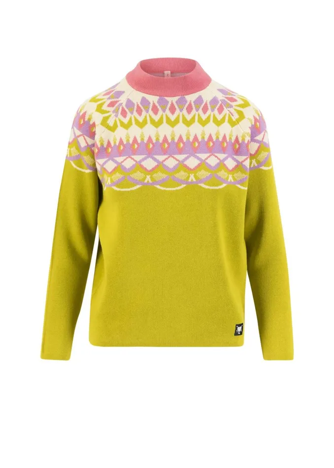 Blutsgeschwister Knitted Jumper Cold Day Warm Heart Yellow Women Knitted Jumpers