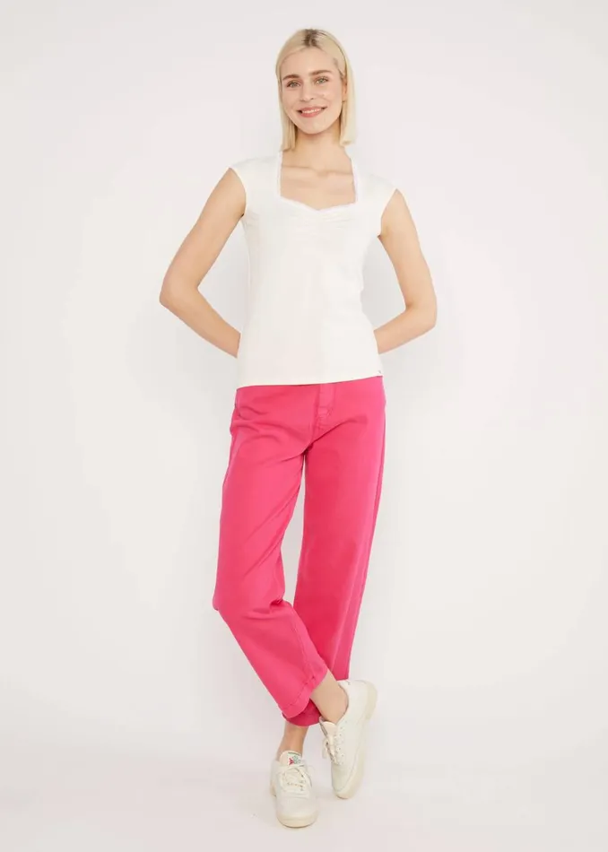 Blutsgeschwister Sleeveless Top Let Romance Rule White Women Tops