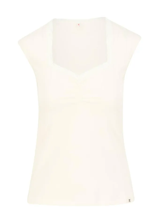 Blutsgeschwister Sleeveless Top Let Romance Rule White Women Tops