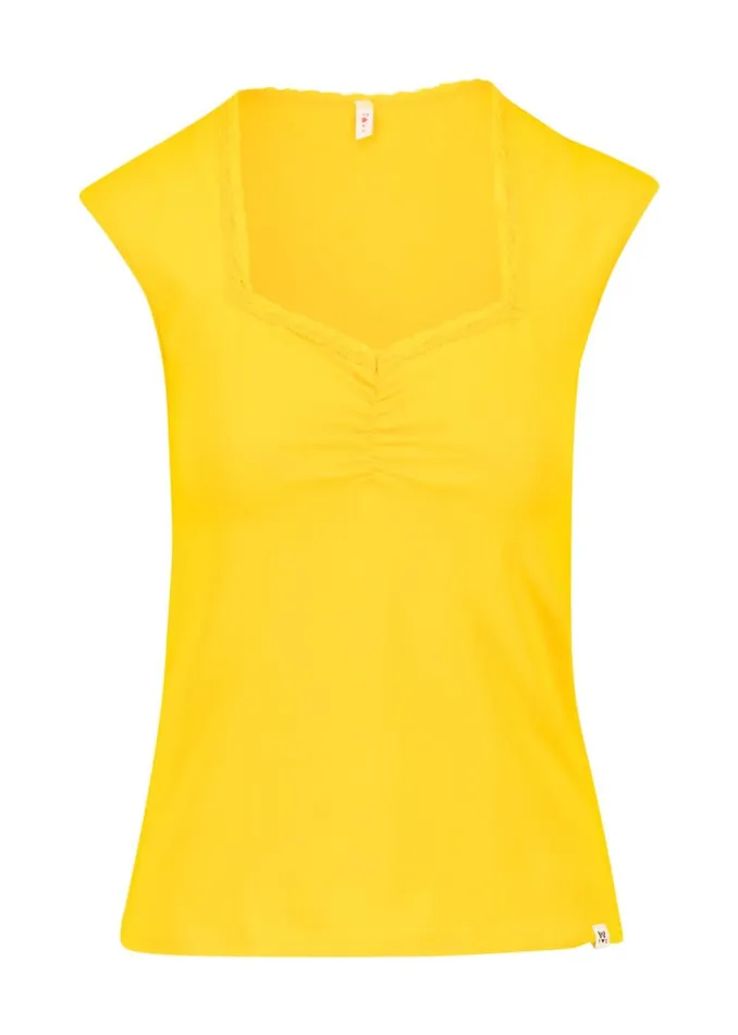 Blutsgeschwister Sleeveless Top Let Romance Rule Yellow Women Tops