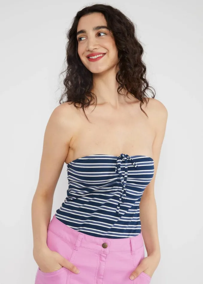 Blutsgeschwister Tube Top Summertime Tube Blue Women Tops