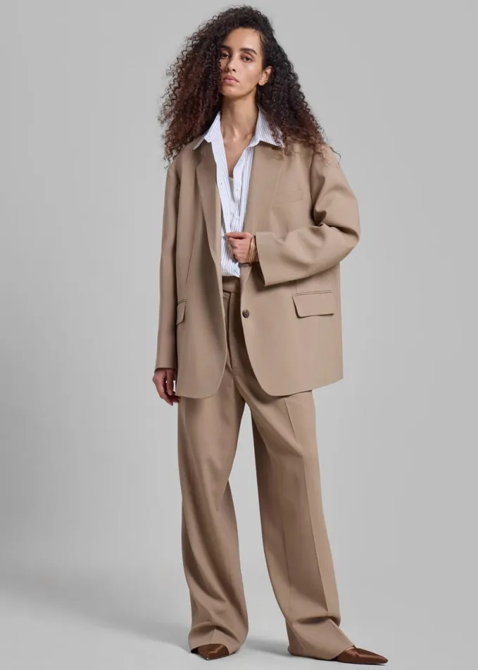 Bottoms Women The Frankie Shop Bea Suit Pants 8211 Latte