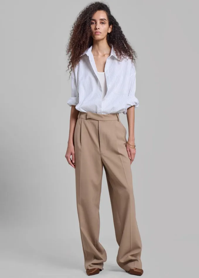 Bottoms Women The Frankie Shop Bea Suit Pants 8211 Latte
