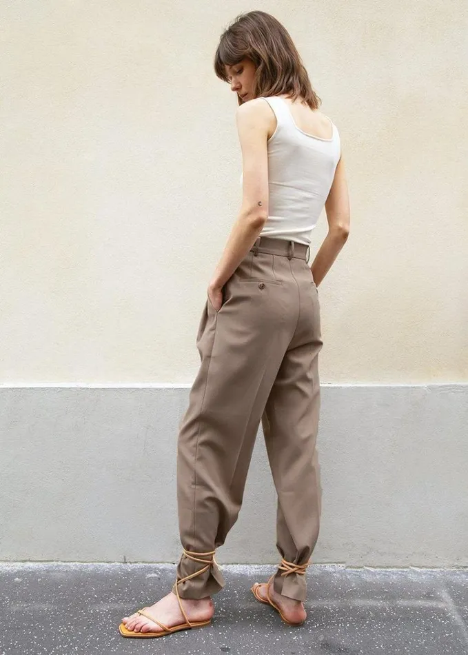 Bottoms Women The Frankie Shop Bea Suit Pants 8211 Latte
