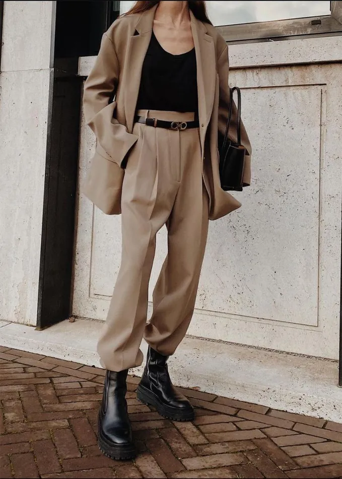 Bottoms Women The Frankie Shop Bea Suit Pants 8211 Latte