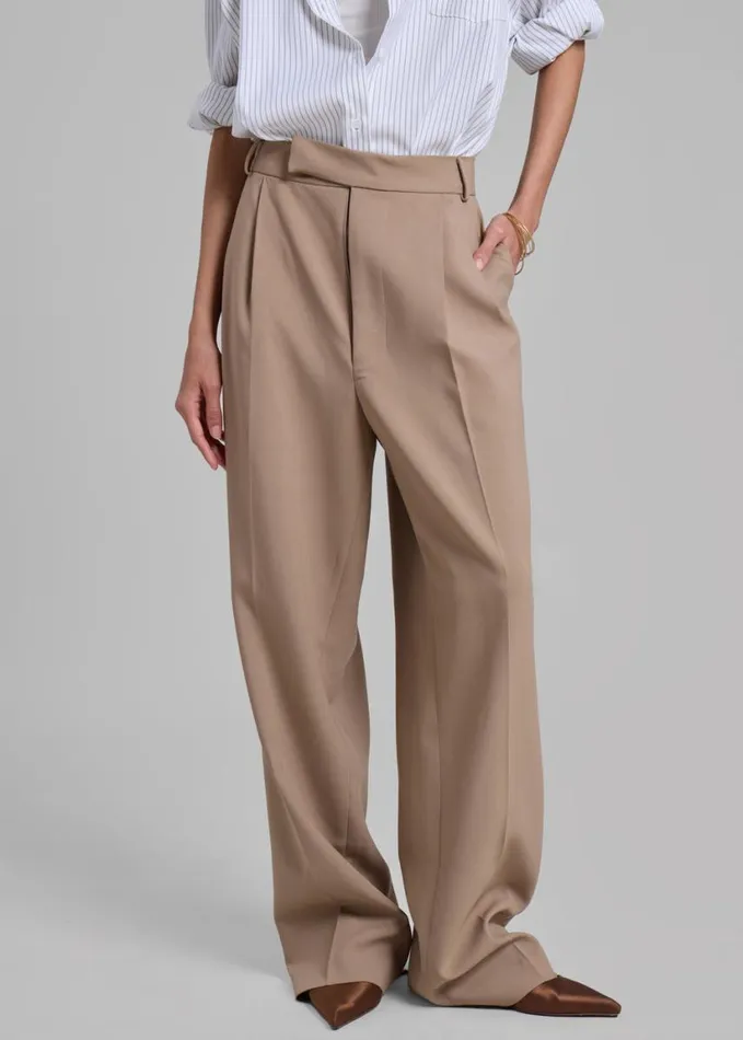 Bottoms Women The Frankie Shop Bea Suit Pants 8211 Latte