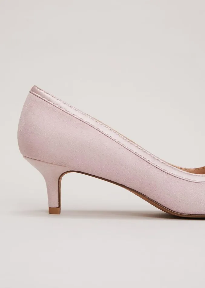 Bow Kitten Heel Shoes Pale Pink Women Phase Eight Occasion Shoes