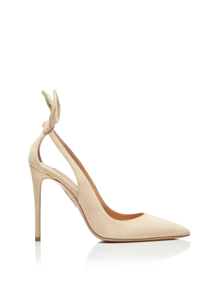 Bow Tie Pump 105 Beige Women Aquazzura Pumps Bow Tie Pump 105 Beige Women Aquazzura Pumps