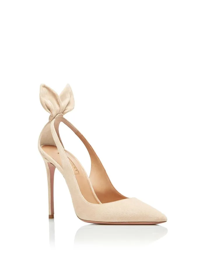 Bow Tie Pump 105 Beige Women Aquazzura Pumps Bow Tie Pump 105 Beige Women Aquazzura Pumps