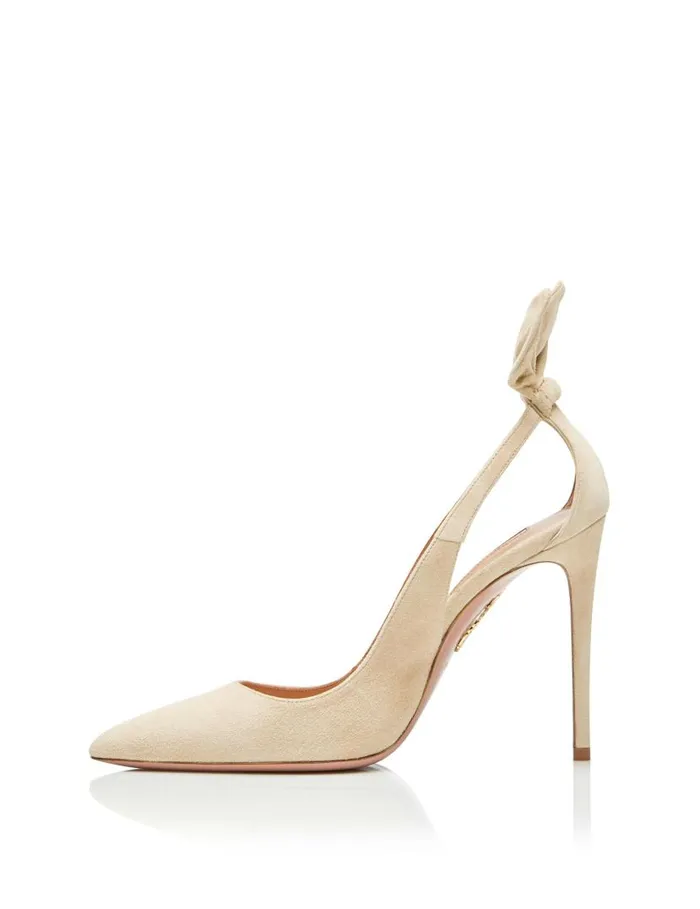 Bow Tie Pump 105 Beige Women Aquazzura Pumps Bow Tie Pump 105 Beige Women Aquazzura Pumps
