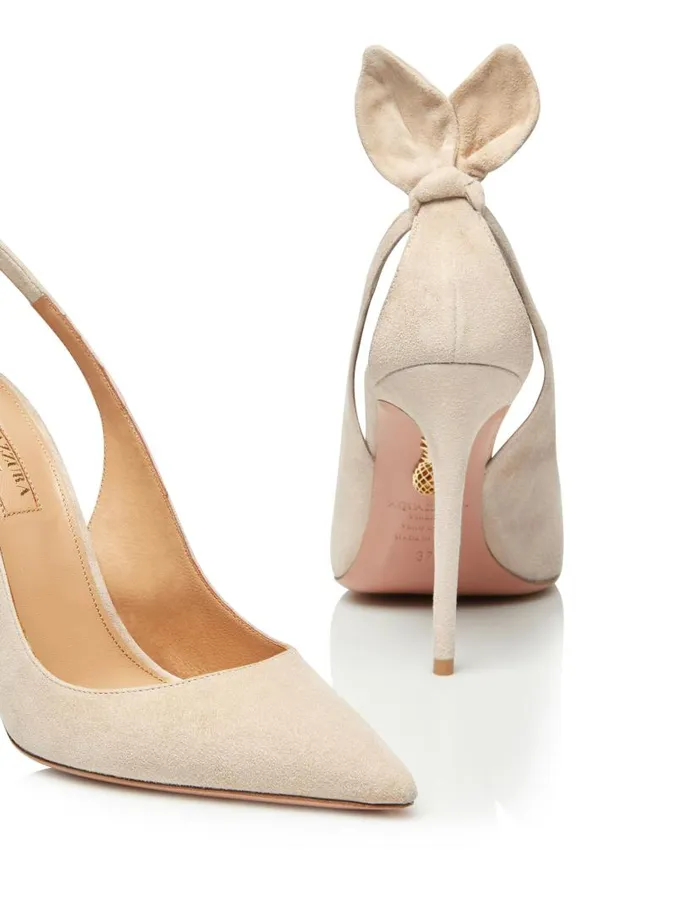 Bow Tie Pump 105 Beige Women Aquazzura Pumps Bow Tie Pump 105 Beige Women Aquazzura Pumps