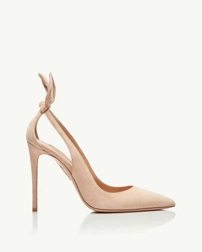 Bow Tie Pump 105 Beige Women Aquazzura Pumps Bow Tie Pump 105 Beige Women Aquazzura Pumps