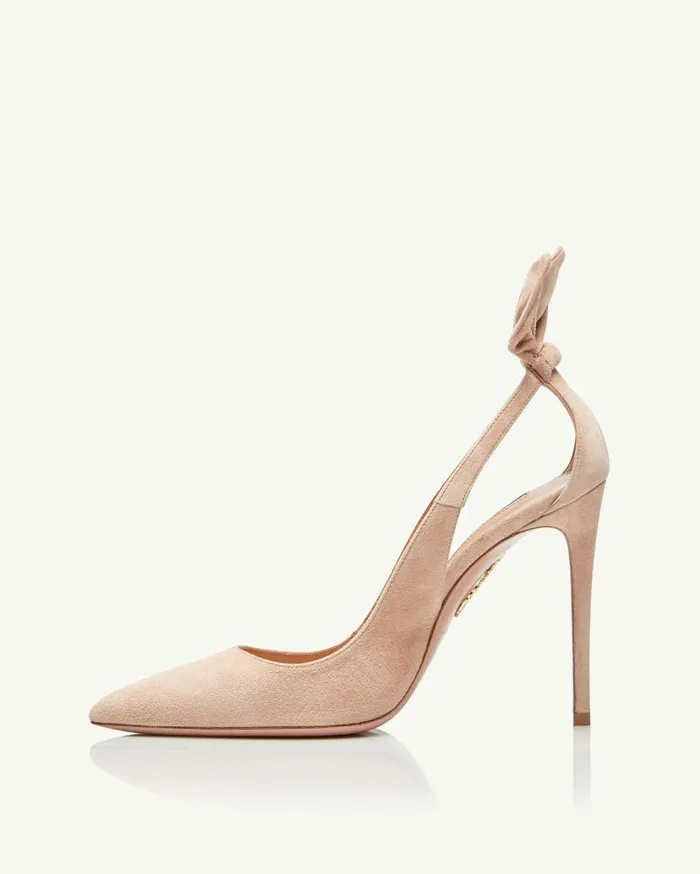 Bow Tie Pump 105 Beige Women Aquazzura Pumps Bow Tie Pump 105 Beige Women Aquazzura Pumps