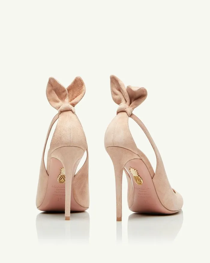Bow Tie Pump 105 Beige Women Aquazzura Pumps Bow Tie Pump 105 Beige Women Aquazzura Pumps