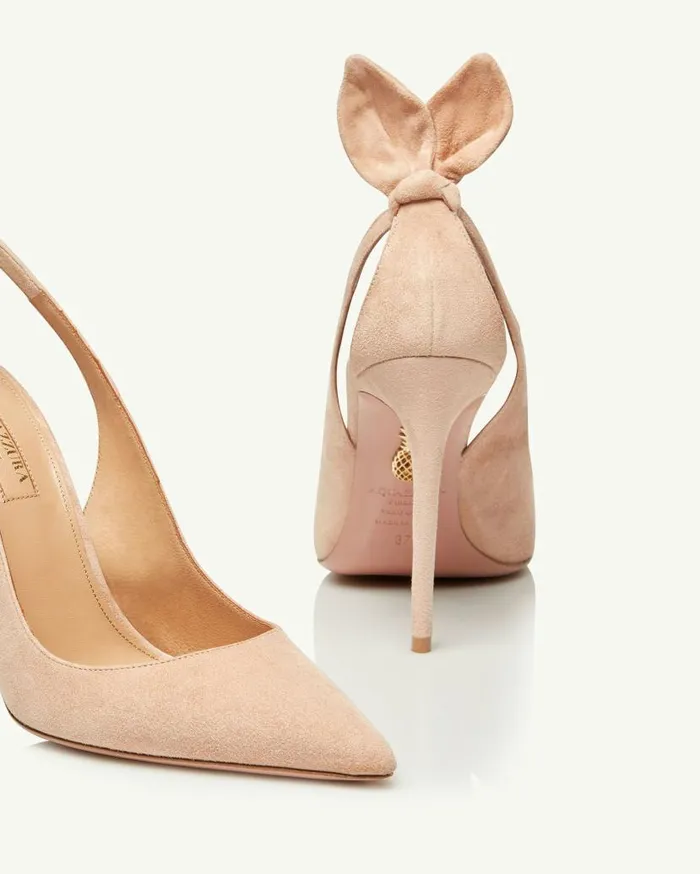 Bow Tie Pump 105 Beige Women Aquazzura Pumps Bow Tie Pump 105 Beige Women Aquazzura Pumps