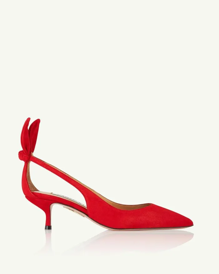 Bow Tie Pump 50 Red Women Aquazzura Pumps Bow Tie Pump 50 Red Women Aquazzura Pumps