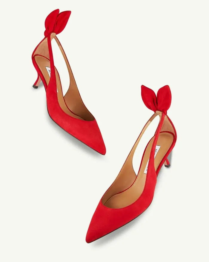 Bow Tie Pump 50 Red Women Aquazzura Pumps Bow Tie Pump 50 Red Women Aquazzura Pumps