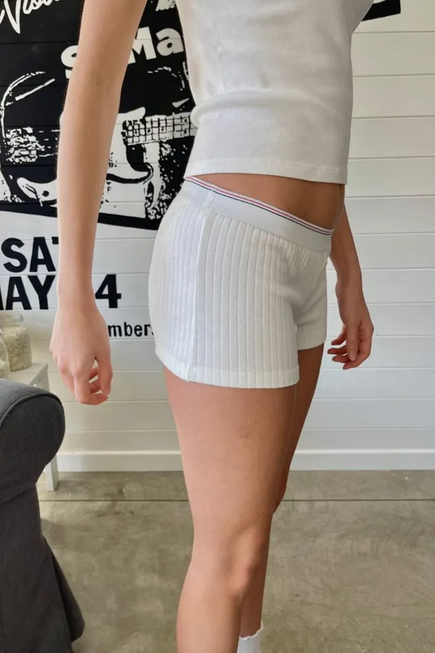 Boxer Thick Ribbed Underwear White Women Brandy Melville Intimates
