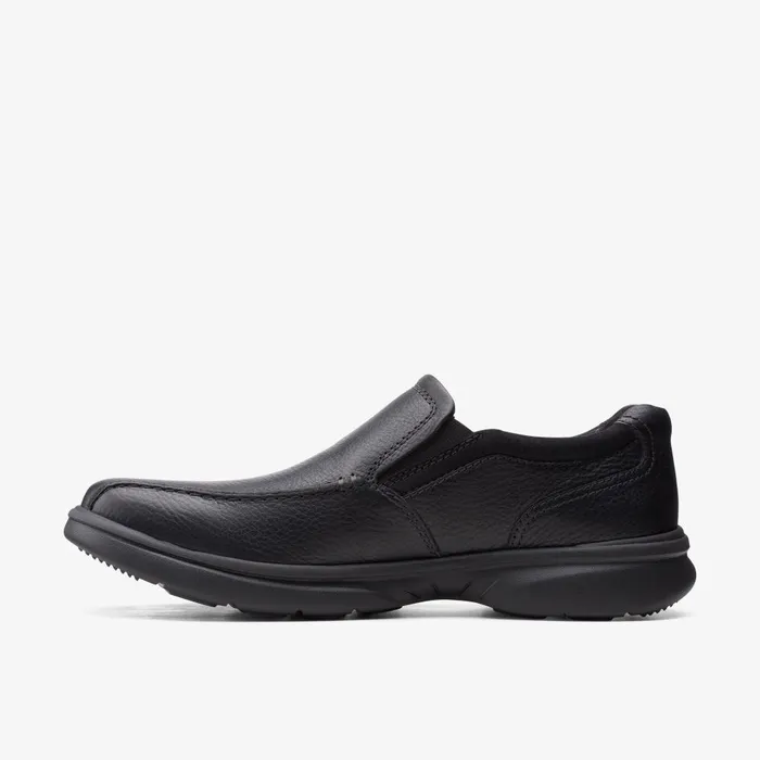 Bradley Step Black Tumbled Leather Men Clarks Casual Dress Shoes