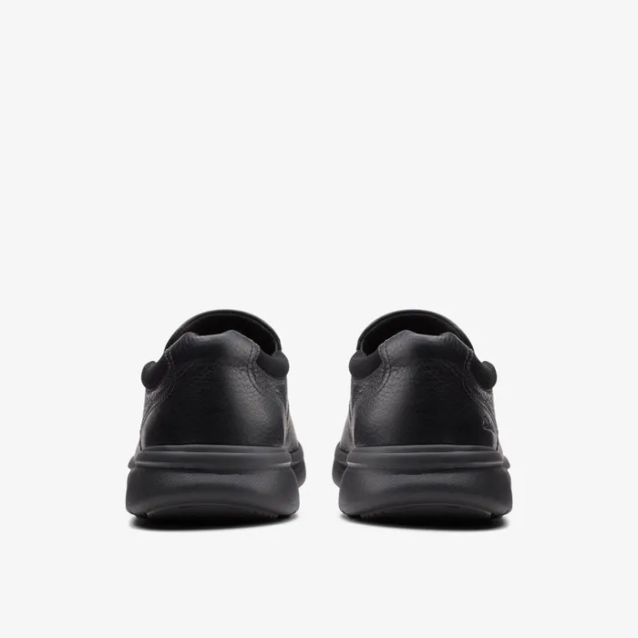 Bradley Step Black Tumbled Leather Men Clarks Casual Dress Shoes
