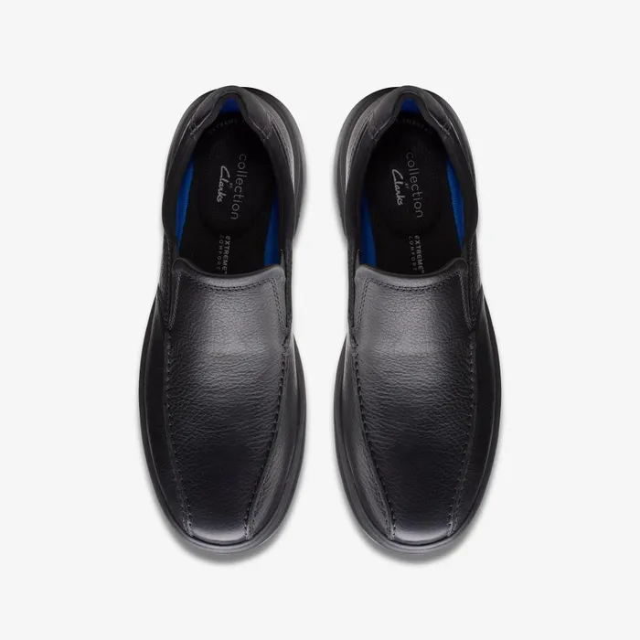 Bradley Step Black Tumbled Leather Men Clarks Casual Dress Shoes