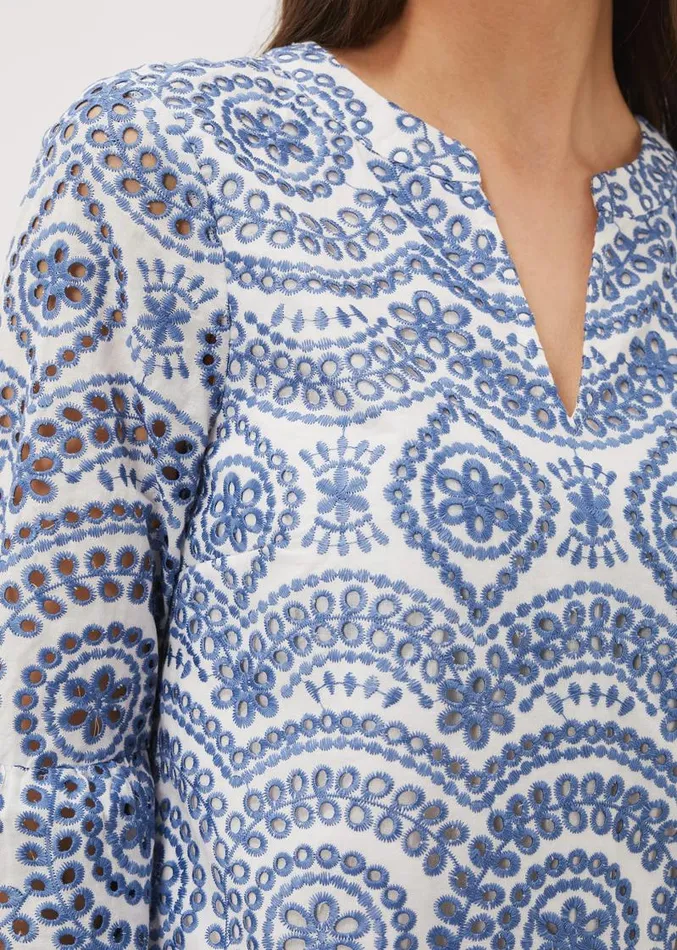 Brianne Broderie Shift Dress Bluewhite Women Phase Eight Dresses