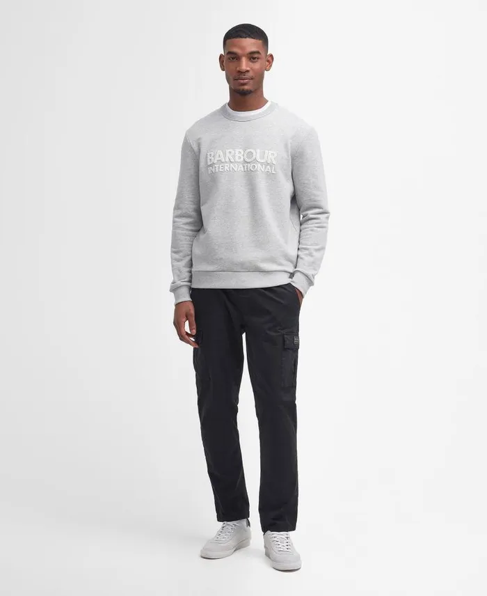Brockley Logo Sweatshirt Grey Marl Men Barbour Hoodies and Sweatshirts
