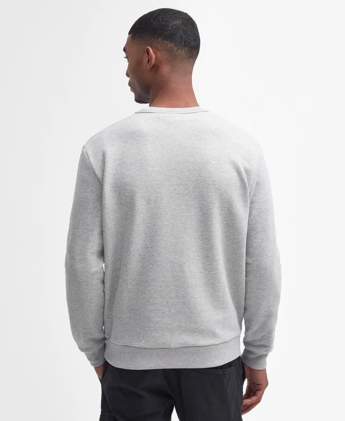 Brockley Logo Sweatshirt Grey Marl Men Barbour Hoodies and Sweatshirts