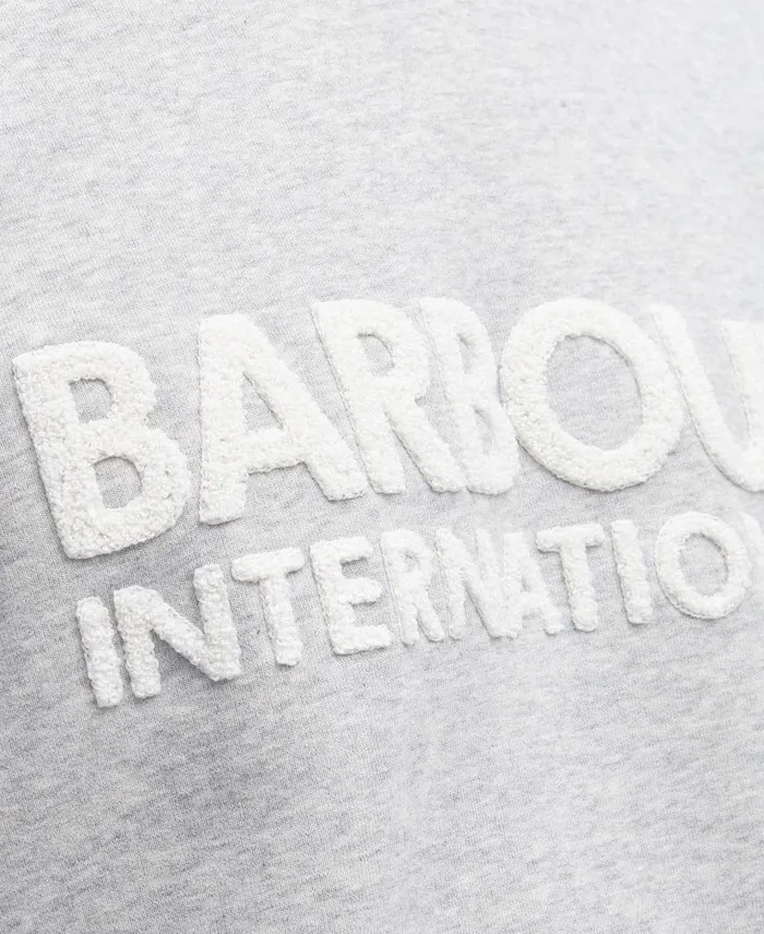 Brockley Logo Sweatshirt Grey Marl Men Barbour Hoodies and Sweatshirts