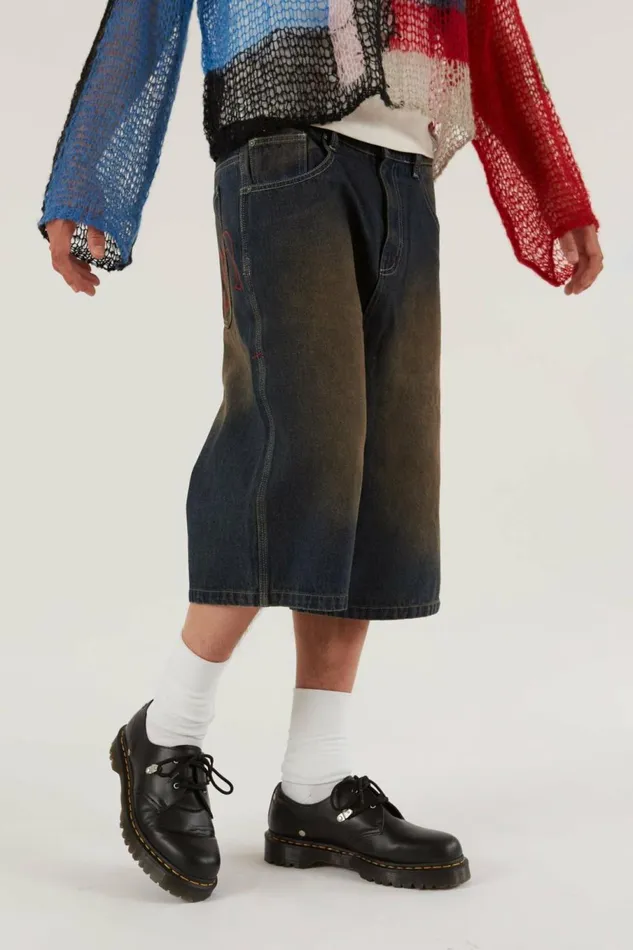 Bronx Jumbo Fit Denim Jorts Blue Men Jaded London Shorts and Jorts