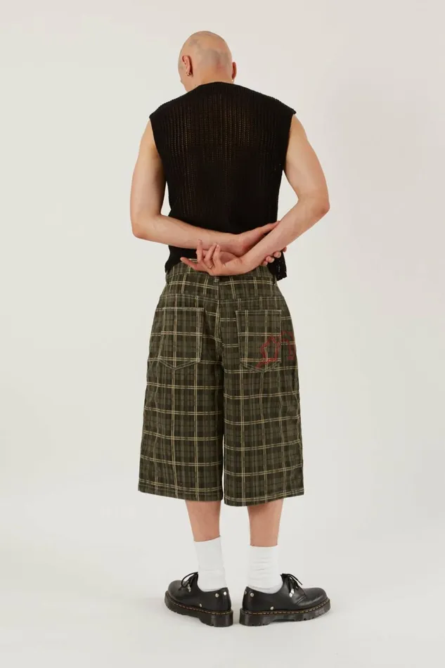 Brooklyn Cord Jumbo Jorts Green Men Jaded London Shorts and Jorts